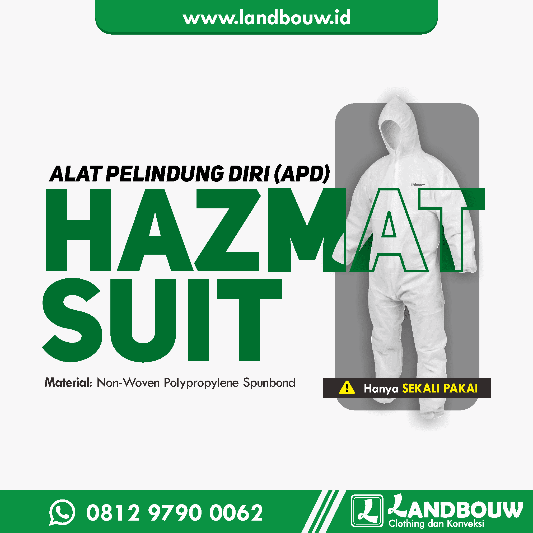 Landbouw Konveksi Vendor Hazmat Suit – Pakaian APD di Bungku